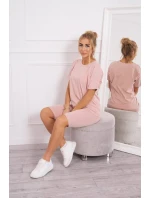 Komplet top+legginsy ciemny pudrowy róż