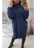 Zateplená mikina s bočnými rázporkami z džínsoviny