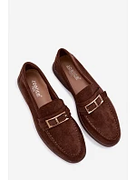 Dámské Mokasiny S Přezkou Čokoládové Belinae