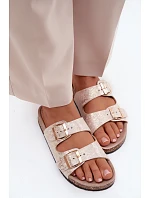 Dámské pantofle s kovovými ozdobami Zlaté Dobby