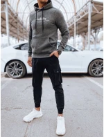 Pánska antracitová mikina FashionStreet BX5705