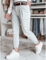Dámske nohavice chinos s opaskom MODELA svetlo šedá FashionStreet UY2564 Dámske nohavice chinos s opaskom MODELA svetlo šedá FashionStreet UY2564