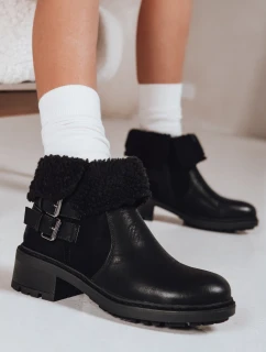 Dámske čižmy z ovčej kože čierne FashionStreet ZY1250