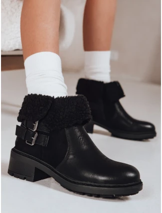Dámske čižmy z ovčej kože čierne FashionStreet ZY1250 Dámske čižmy z ovčej kože čierne FashionStreet ZY1250