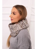 KN16 Dámska čiapka ecru+mocca