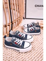 Dziecięce Klasyczne Niskie Trampki BIG STAR HH374195 Granatowe