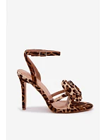 Dámské sandály na podpatku s ozdobou Panterka Geloria