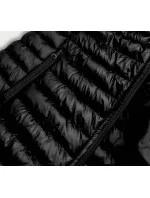 Krátka čierna dámska prešívaná vesta (5M702-392)