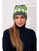 Dámska čiapka Laila K283 graphite+green neon