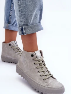 Trampki Damskie Big Star Wysokie Ocieplane Szare GG274070