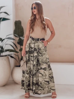 FLOWES svetlozelená moro nohavicová sukňa s opaskom FashionStreet UY2562