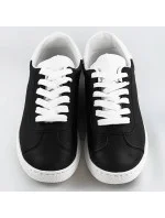 Čierno-biele šnurovacie dámske sneakersy (BF-025)