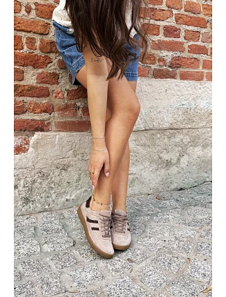 Dámske kožené semišové tenisky Zazoo N1176S2 Dark Beige Dámske kožené semišové tenisky Zazoo N1176S2 Dark Beige