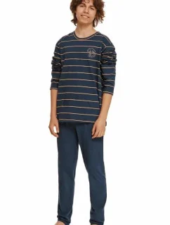 Chlapčenské pyžamo Harry modré s pruhmi