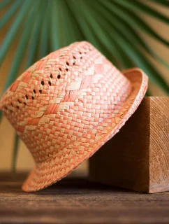 Unisex plážový klobúk cz21146-1 Beige-orange - Art Of Polo