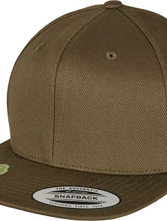 Flexfit 6089OC 6-panelová snapbacková čiapka z organického materiálu 55.89OC v odtieni burnt olive