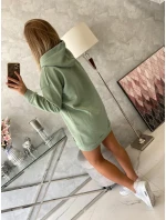 Mikina s kapucňou a nášivkami tmavo mätová