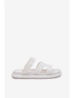 Gumowe Klapki Damskie Z Paskiem Białe Tavirae