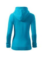 Trendy mikina na zips tyrkysová