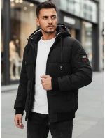 Pánska zimná bunda s kapucňou čierna FashionStreet TX5087z
