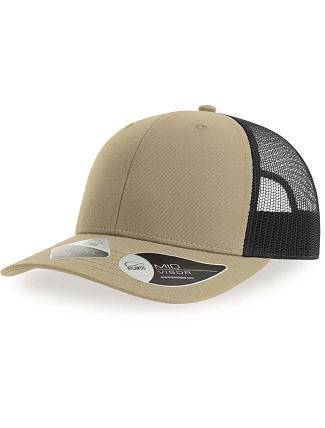 Atlantis Headwear Bryce 6-panelová truckerová čiapka 33.0102 khaki/čierna Atlantis Headwear Bryce 6-panelová truckerová čiapka 33.0102 khaki/čierna