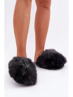 Futrzane Kapcie Damskie Czarne Wladisa