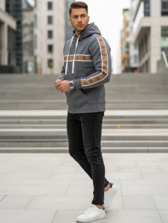Pánska tmavosivá mikina FashionStreet BX5936