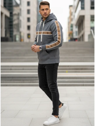 Pánska tmavosivá mikina FashionStreet BX5936