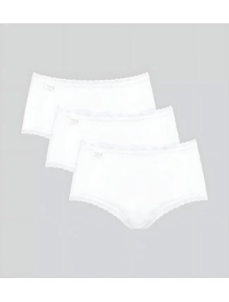 Dámske nohavičky Sloggi 24/7 Cotton Lace Midi C3P biele Dámske nohavičky Sloggi 24/7 Cotton Lace Midi C3P biele