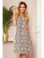 VICTORIA - Dámske trapézové šaty s farebným vzorom 296-1 VICTORIA - Dámske trapézové šaty s farebným vzorom 296-1