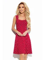 241-2 STELLA Šaty so skladaným výstrihom - bordové s prúžkami