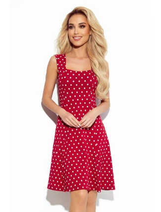 241-2 STELLA Šaty so skladaným výstrihom - bordové s prúžkami