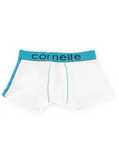Pánske boxerky High emotion white-turq - CORNETTE
