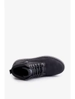 Šnurovacie pánske členkové topánky Big Star Hi-Poly System Black