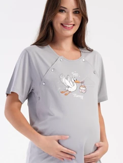 Dámska tehotenská nočná košeľa Stork s dieťaťom