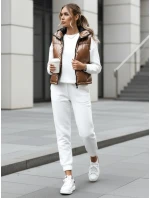 Dámska prešívaná vesta ASHE dark beige FashionStreet TY3778