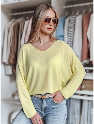 Dámsky oversize sveter NORVAN lemon FashionStreet MY2456 Dámsky oversize sveter NORVAN lemon FashionStreet MY2456
