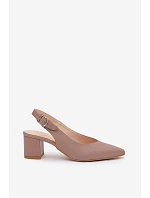 Dámske sandále na podpätku Zazoo 1122 Taupe