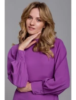 K078 Šaty s naberaným pásom - levanduľová