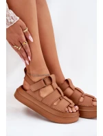Sandały Damskie Na Platformie Camel Nitavelia