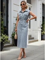 Dámske džínsové midi šaty bez rukávov FashionStreet EY2686