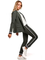 M459 Blejzer s pruhovanými rebrovanými manžetami - čierny