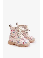 Detské zateplené členkové topánky so zipsom Unicorns Beige Tiptop Detské zateplené členkové topánky so zipsom Unicorns Beige Tiptop