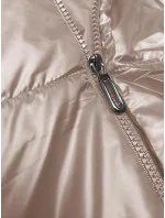 Puzdrová bunda bez rukávov s odnímateľnou kapucňou svetlo béžová (B8247-51)
