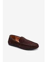 Pánske mokasíny z prírodného semišu Big Star TT174202 Chocolate