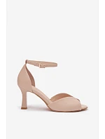 Dámske sandále na tenkom podpätku Zazoo 1120 beige