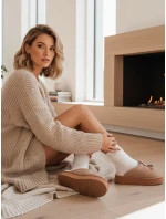 FashionStreet béžové zateplené dámske žabky ZY1302