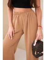 Široké nohavice camel