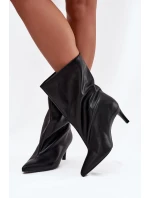 Wsuwane Botki Damskie Na Szpilce Czarne Solvienne