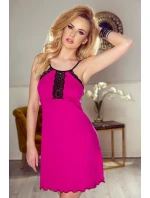 Dámska nočná košeľa Gina ružovo-čierna - Eldar